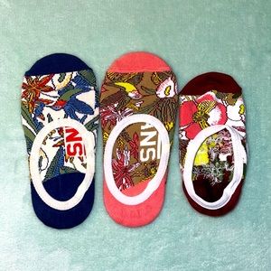 NEW Vans No Show Floral Socks 3pk